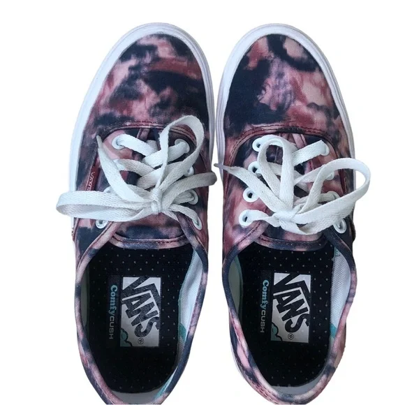 Vans Women's 5.5 Comfycush Authentic Grunge Wash Tie Dye Skate Shoe  721356 - Picture 2 of 5